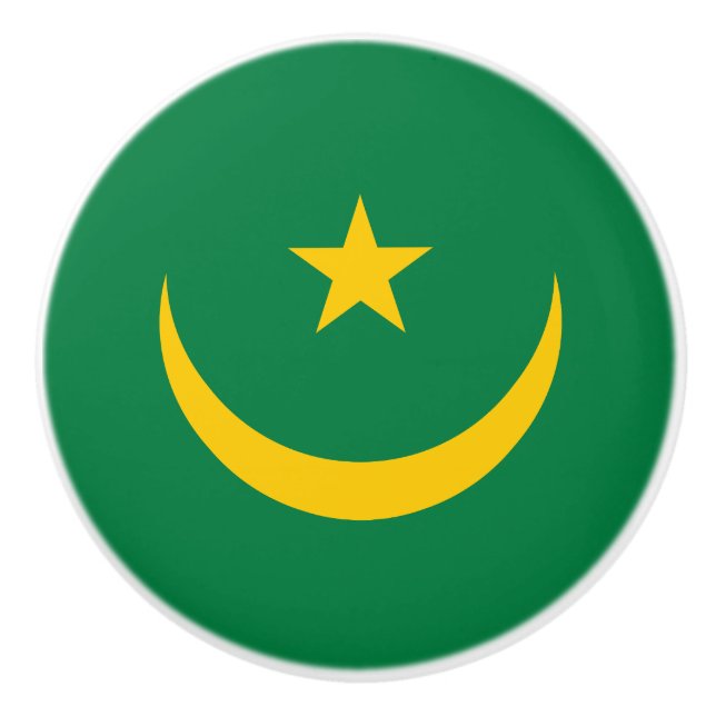 Bouton De Porte En Céramique Ancien drapeau mauritanien (Devant)