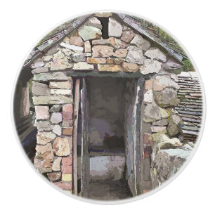 BOUTON DE PORTE EN CÉRAMIQUE ANCIENNE ANGLETERRE