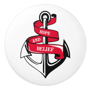 Bouton De Porte En Céramique Ancre