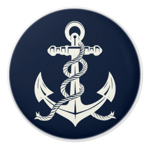 Bouton De Porte En Céramique Ancre