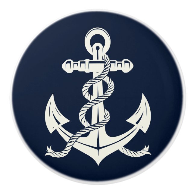 Bouton De Porte En Céramique Ancre (Devant)