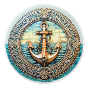 Bouton De Porte En Céramique Ancres Aweigh Ceramic Knob