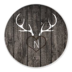 Bouton De Porte En Céramique Andouillers rustiques de cerfs communs et