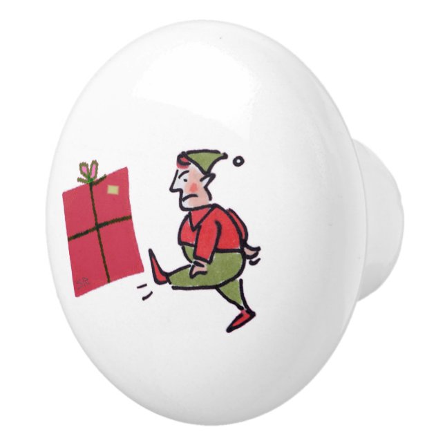 Bouton De Porte En Céramique Angry Elf white ceramic knob (Droite)