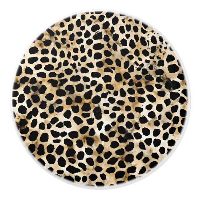 Bouton De Porte En Céramique Animal Print - Ceramic Knob (Devant)