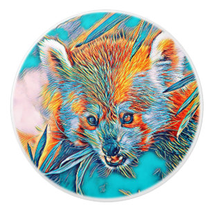 Bouton De Porte En Céramique AnimalMix_RedPanda_001