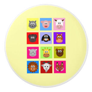 Bouton De Porte En Céramique Animaux amusants