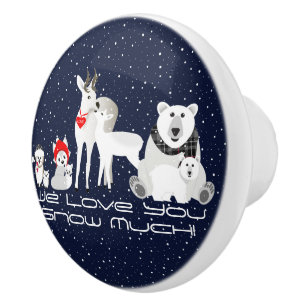 Bouton De Porte En Céramique Animaux arctiques