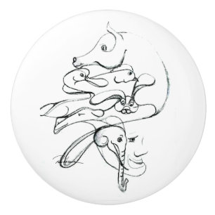 Bouton De Porte En Céramique Animaux Partout
