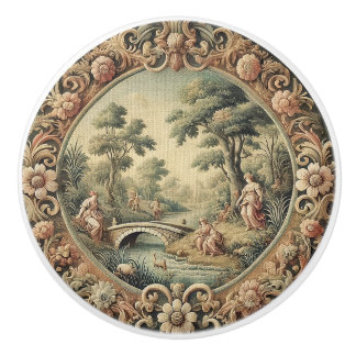 Bouton De Porte En Céramique Antique Tapestry Design Dark Academia