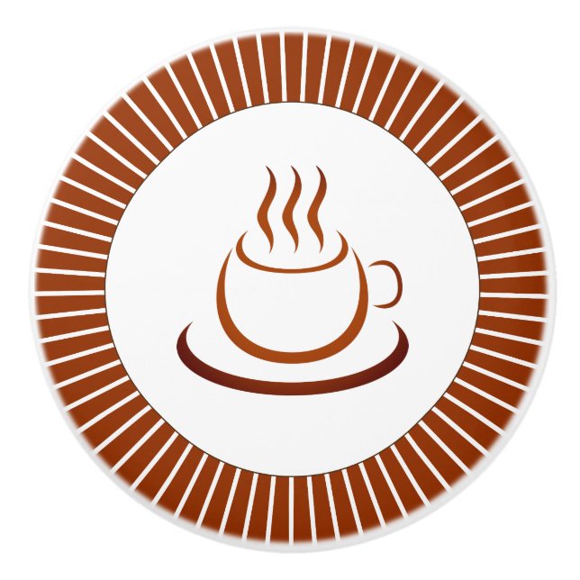 Bouton De Porte En Céramique Any Time Is Coffee Time (Devant)