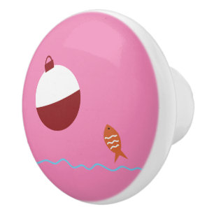 Bouton De Porte En Céramique Appât et poisson pour enfants