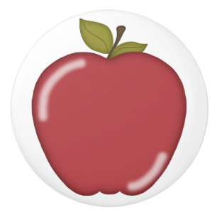 Bouton De Porte En Céramique Apple rouge