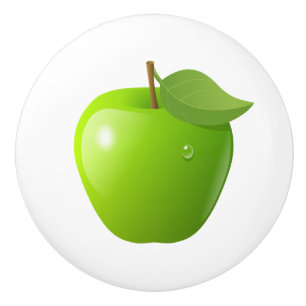 Bouton De Porte En Céramique Apple vert
