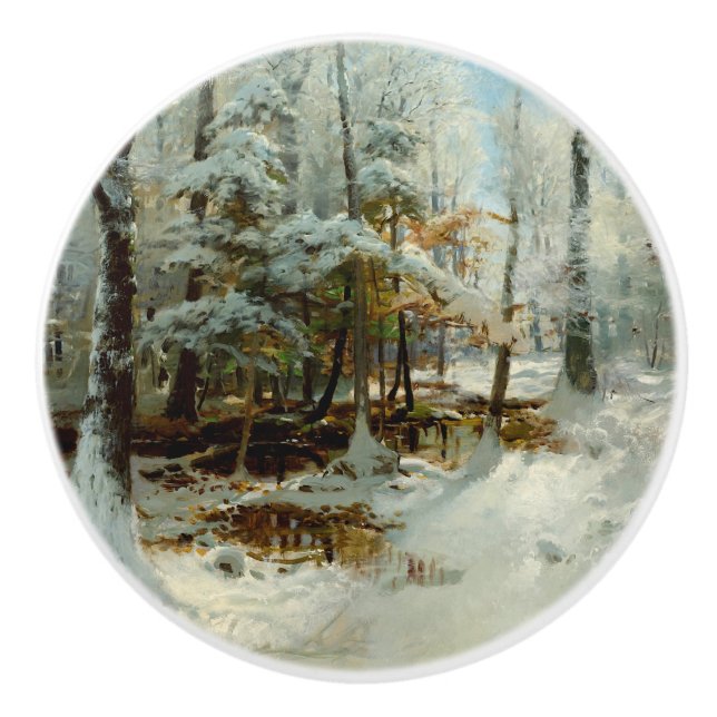 Bouton De Porte En Céramique Après-midi d'hiver calme par William Bliss Baker (Devant)