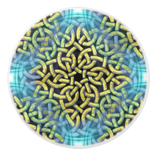Bouton De Porte En Céramique Aqua Background de Victorian Golden