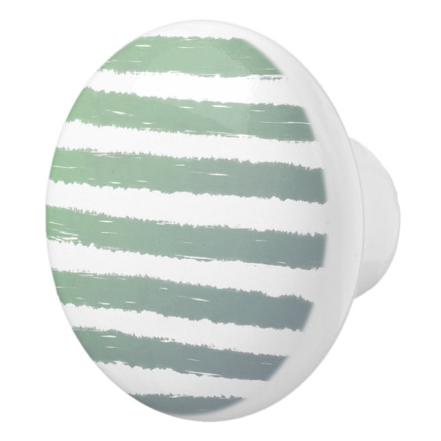 Bouton De Porte En Céramique Aquarelle blanche gris vert (Droite)