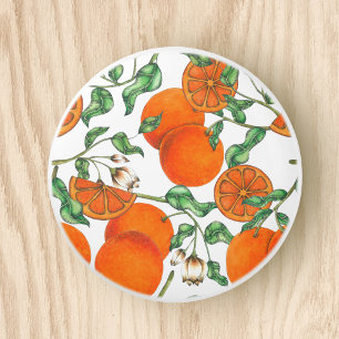Bouton De Porte En Céramique Aquarelle de fruits d'agrumes d'orange