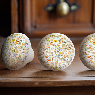 Bouton De Porte En Céramique Aquarelle florale de Faded Victorian