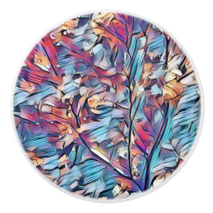 BOUTON DE PORTE EN CÉRAMIQUE ARBRE ABSTRAIT