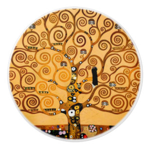 Bouton De Porte En Céramique Arbre de la vie par des beaux-arts de Gustav Klimt