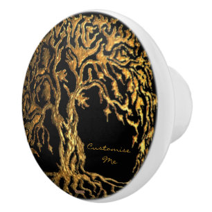 Bouton De Porte En Céramique Arbre de Mehndi de la vie (henné)