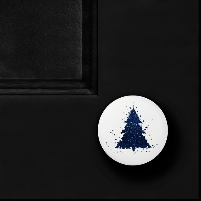 Bouton De Porte En Céramique Arbre de Noël Moody | Classy Dark Navy Bleu (Créateur téléchargé)