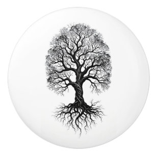 Bouton De Porte En Céramique Arbre de Vie Bouton en Céramique Zen