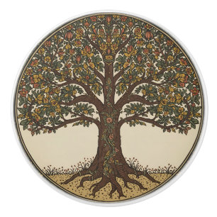 Bouton De Porte En Céramique Arbre de vie de William Morris Vintage Préraphaéli