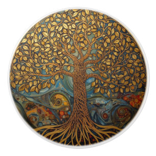 Bouton De Porte En Céramique Arbre de vie de William Morris Vintage Préraphaéli