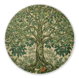 Bouton De Porte En Céramique Arbre de vie de William Morris Vintage Préraphaéli