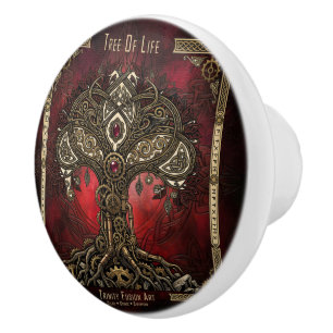 Bouton De Porte En Céramique Arbre de Vie – Steampunk Gothique Celtique