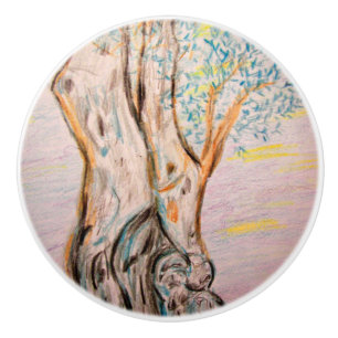 Bouton De Porte En Céramique Arbre d'olive