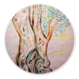 Bouton De Porte En Céramique Arbre d'Olive