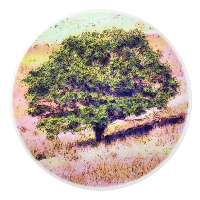 BOUTON DE PORTE EN CÉRAMIQUE ARBRES (Devant)