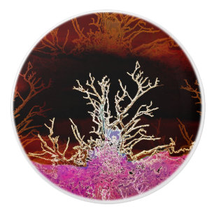 BOUTON DE PORTE EN CÉRAMIQUE ARBRES D'HIVER