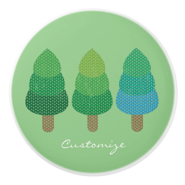 Bouton De Porte En Céramique Arbres verts boisés Thunder_Cove (Devant)