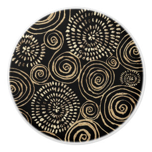 Bouton De Porte En Céramique Argent d'or noir moderne