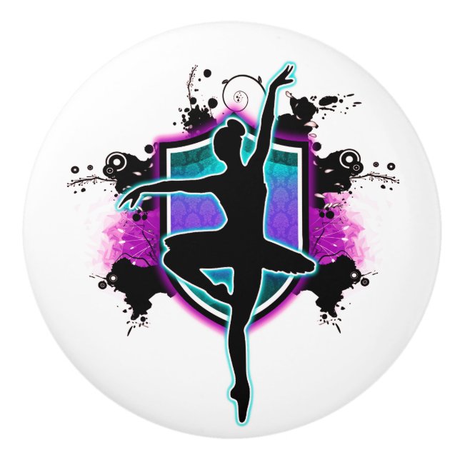 Bouton De Porte En Céramique Armoire céramique Knob-Ballerina (Devant)