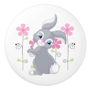 Bouton De Porte En Céramique Armoire céramique Knob-Bunny