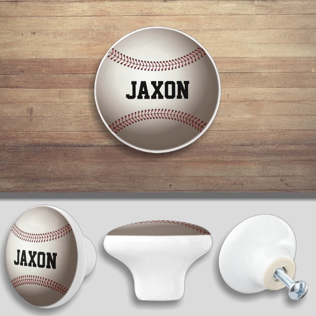 Bouton De Porte En Céramique Armoire de baseball Sports Knock (Créateur téléchargé)