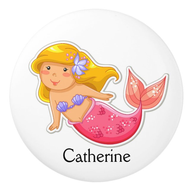 Bouton De Porte En Céramique Armoire de sirène / Puces de tiroir - SRF (Devant)