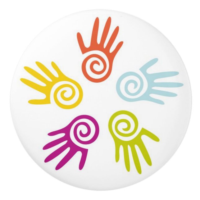 Bouton De Porte En Céramique Armoire en céramique à mains peintes (Devant)