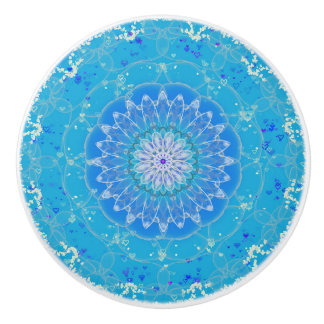 Bouton De Porte En Céramique Armoire en dentelle bleu Chine/tiroir