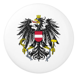 Bouton De Porte En Céramique armoiries de l'Autriche symbole emblème drapeau du