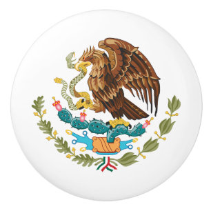 Bouton De Porte En Céramique Armoiries du pays Mexique symbole emblème drapeau 
