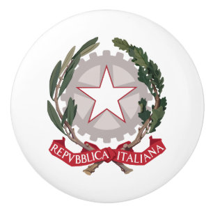 Bouton De Porte En Céramique Armoiries Italie pays symbole drapeau emblème ital