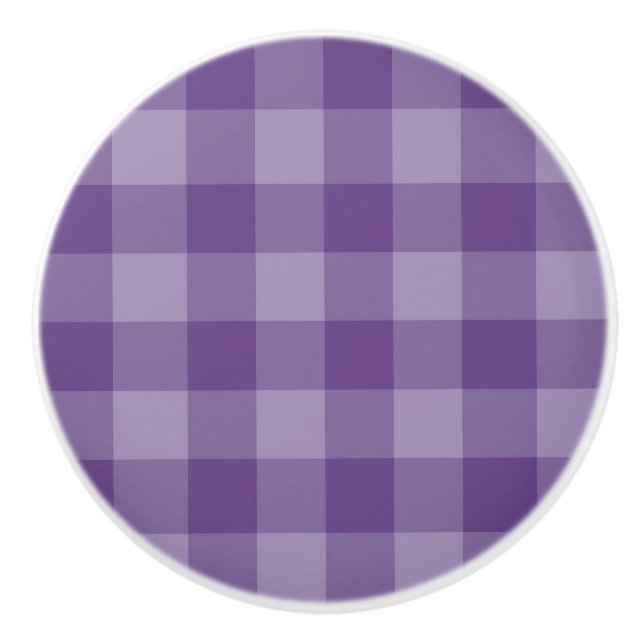 Bouton De Porte En Céramique Arrière - plan checkered violet (Devant)
