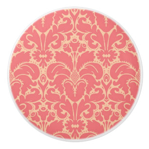 Bouton De Porte En Céramique arrière - plan damassé de style baroque