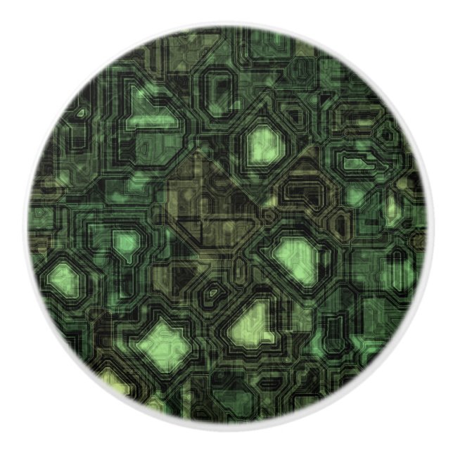 Bouton De Porte En Céramique Arrière - plan de circuit d'ordinateur (Devant)